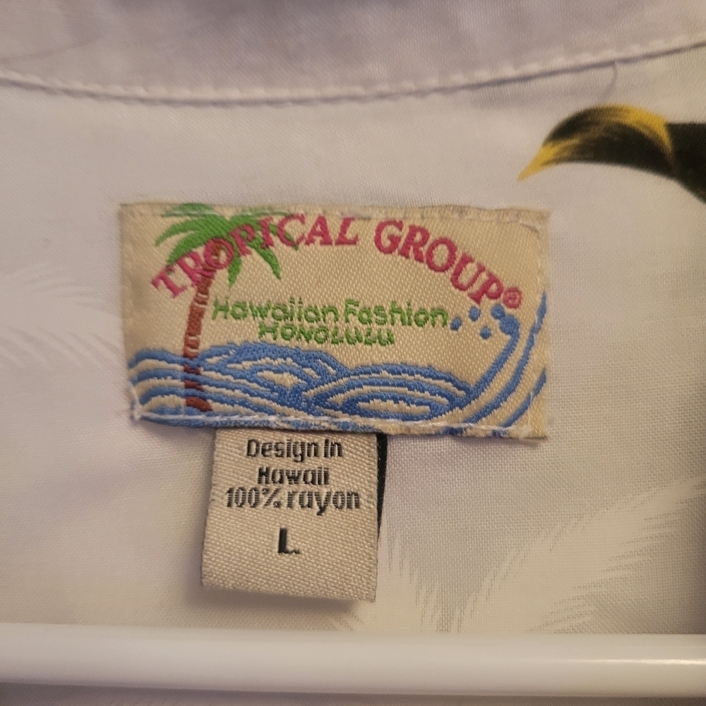 Vintage Tropical Group Womens Large Button Up Blouse Aloha Hawaii Rayon - Picture 5 of 6